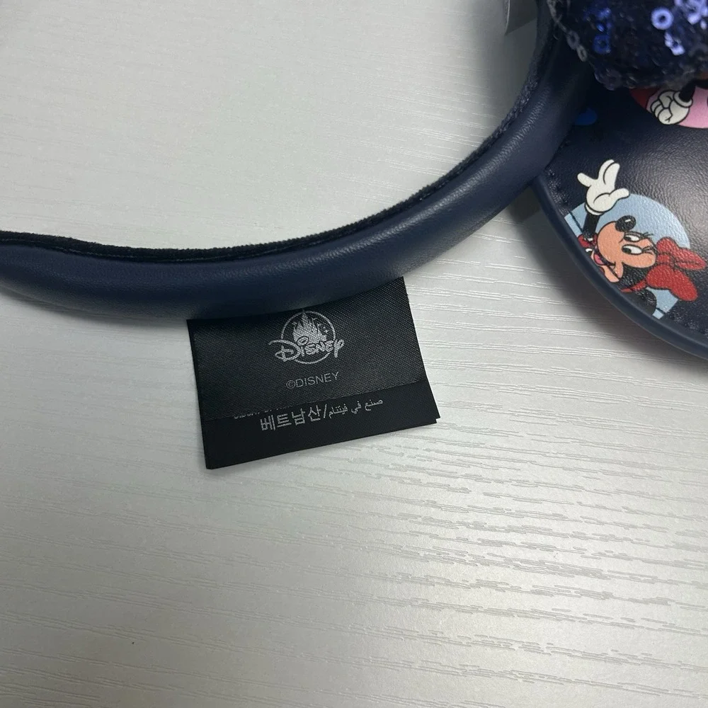 2024 Disney Parks Ears Headband Mickey and Friends Sequined Bow Navy Blue New